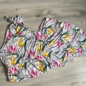 Tommy Bahama Floral Maxi Dress Ptp 20inc Neck Tie Up